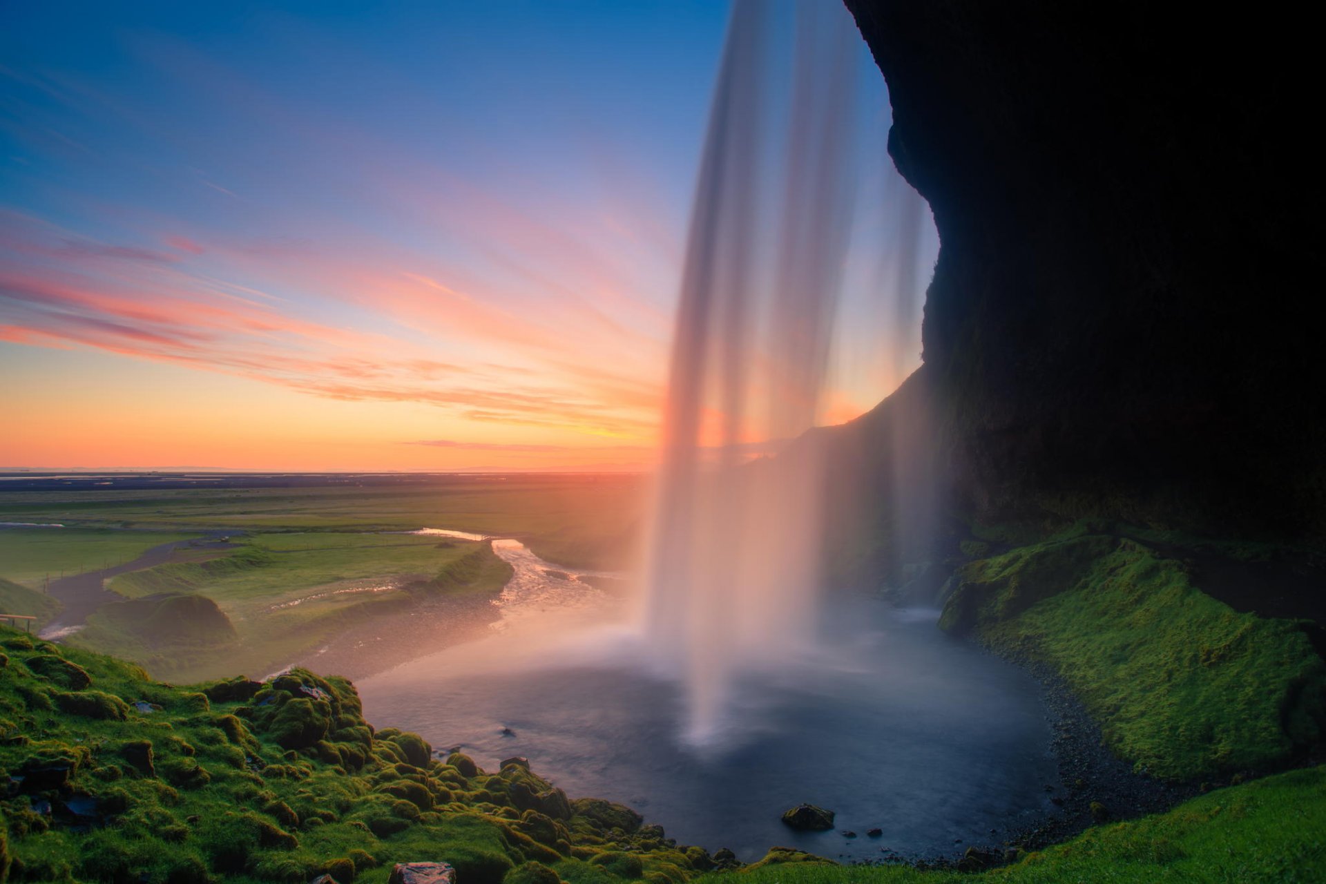 cascata roccia alba acqua natura