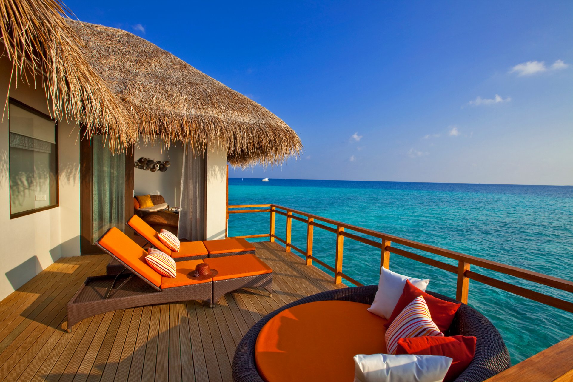 maldive cielo mare oceano bungalow cappello cuscino