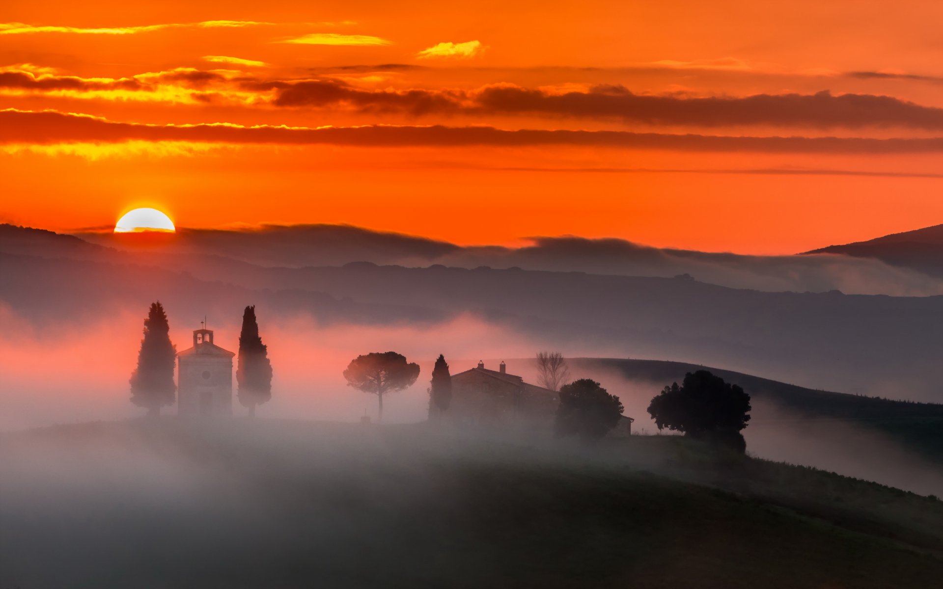 brouillard du matin nature paysage