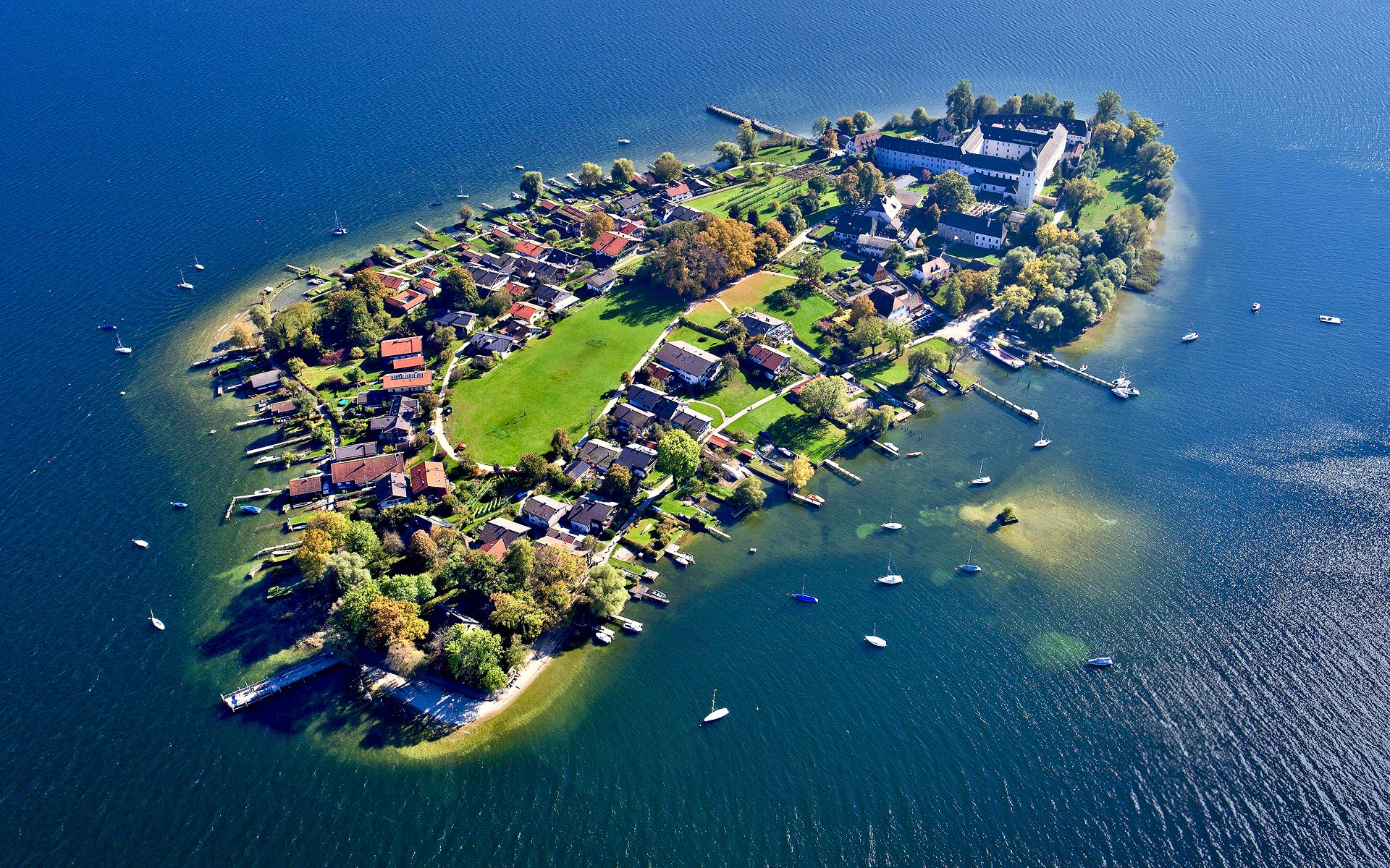 niemcy bawaria jezioro chiemsee wyspa frauenchiemsee