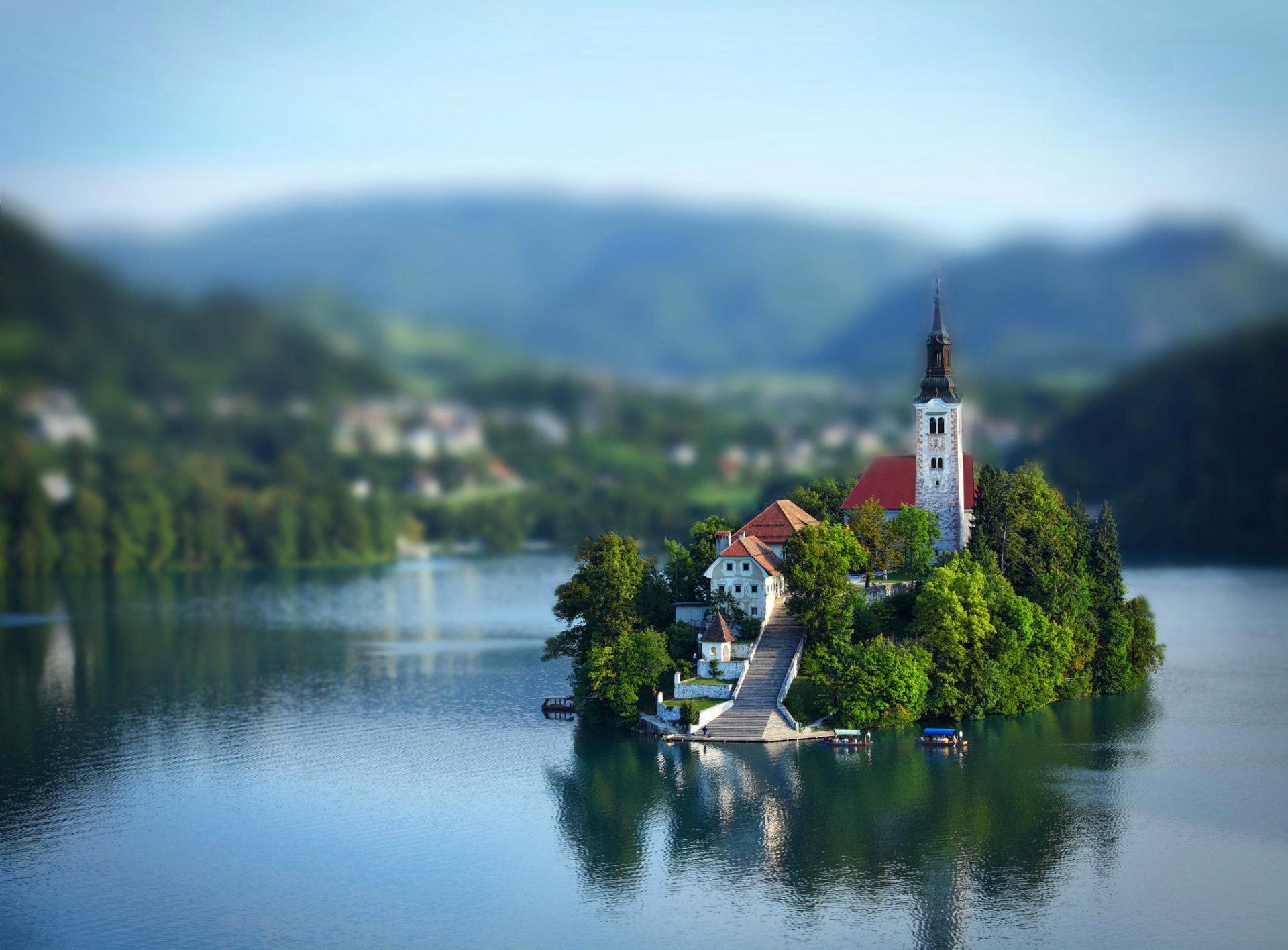 eslovenia cielo nubes lago bled isla iglesia