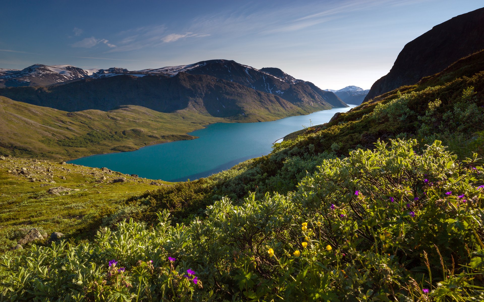 besseggen jezioro gjende norwegia pasmo besseggen jezioro gjende góry