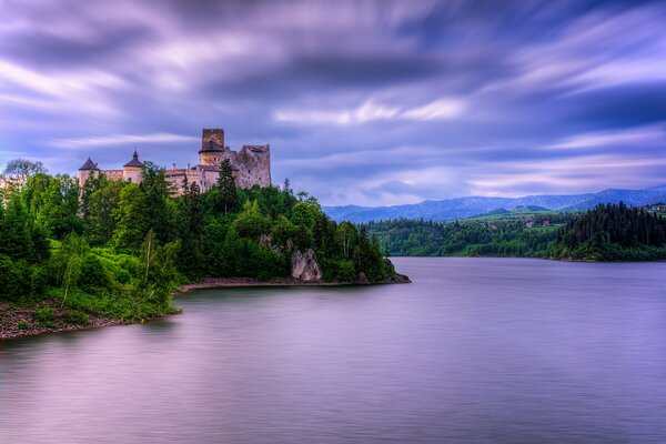 Beautiful castle and blue clouds