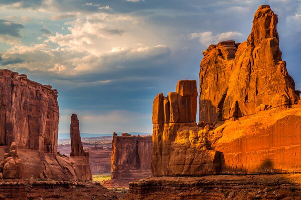 Clouds among beautiful rocks