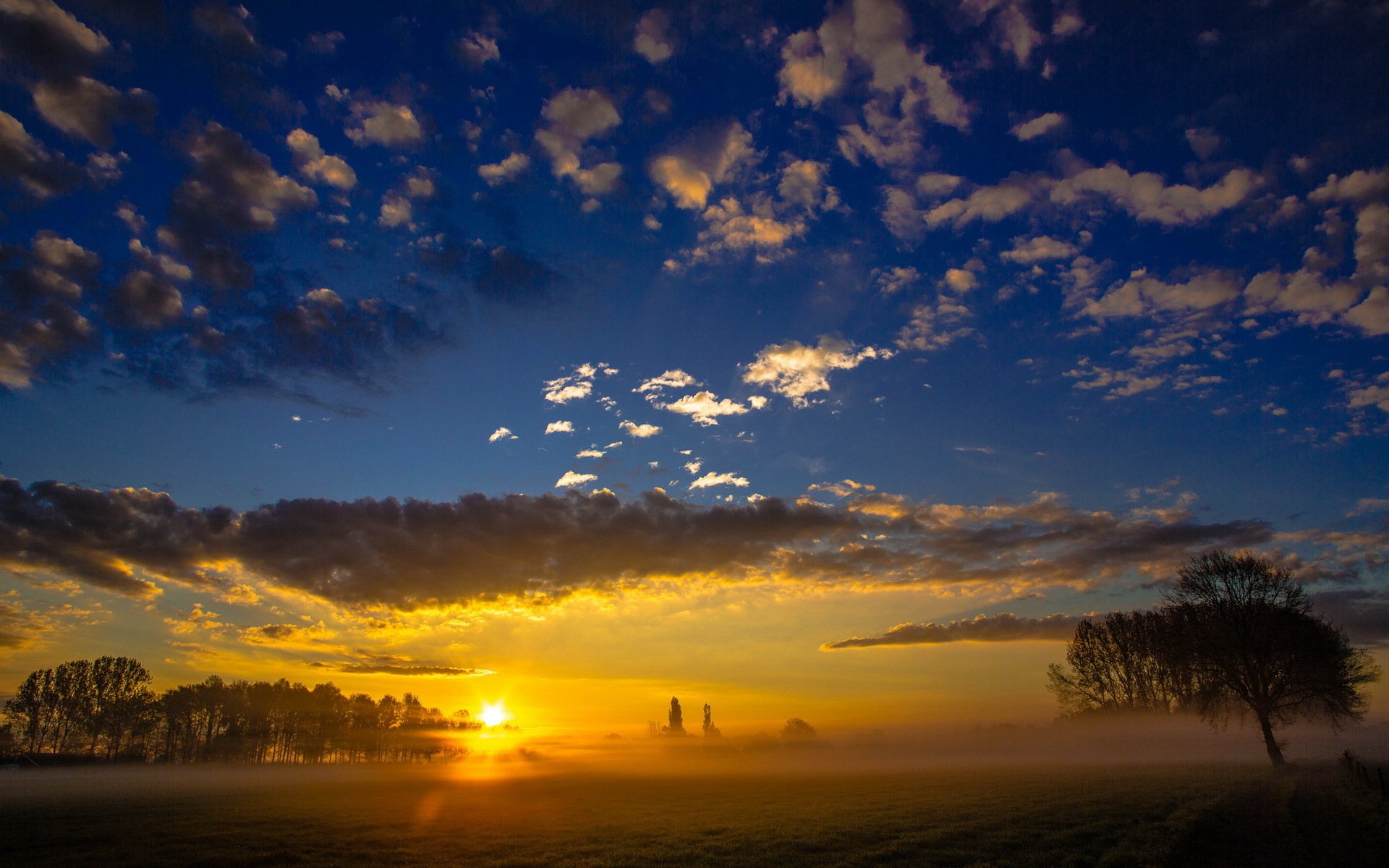 morgen feld himmel nebel natur landschaft