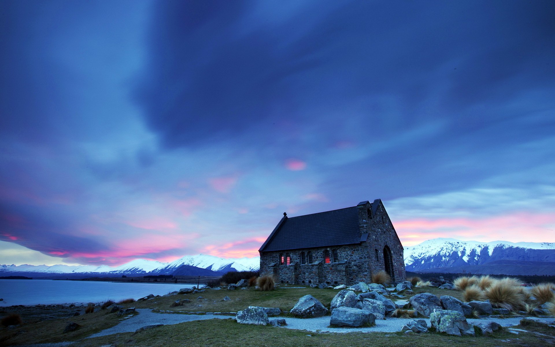 tempel berge sonnenuntergang landschaft