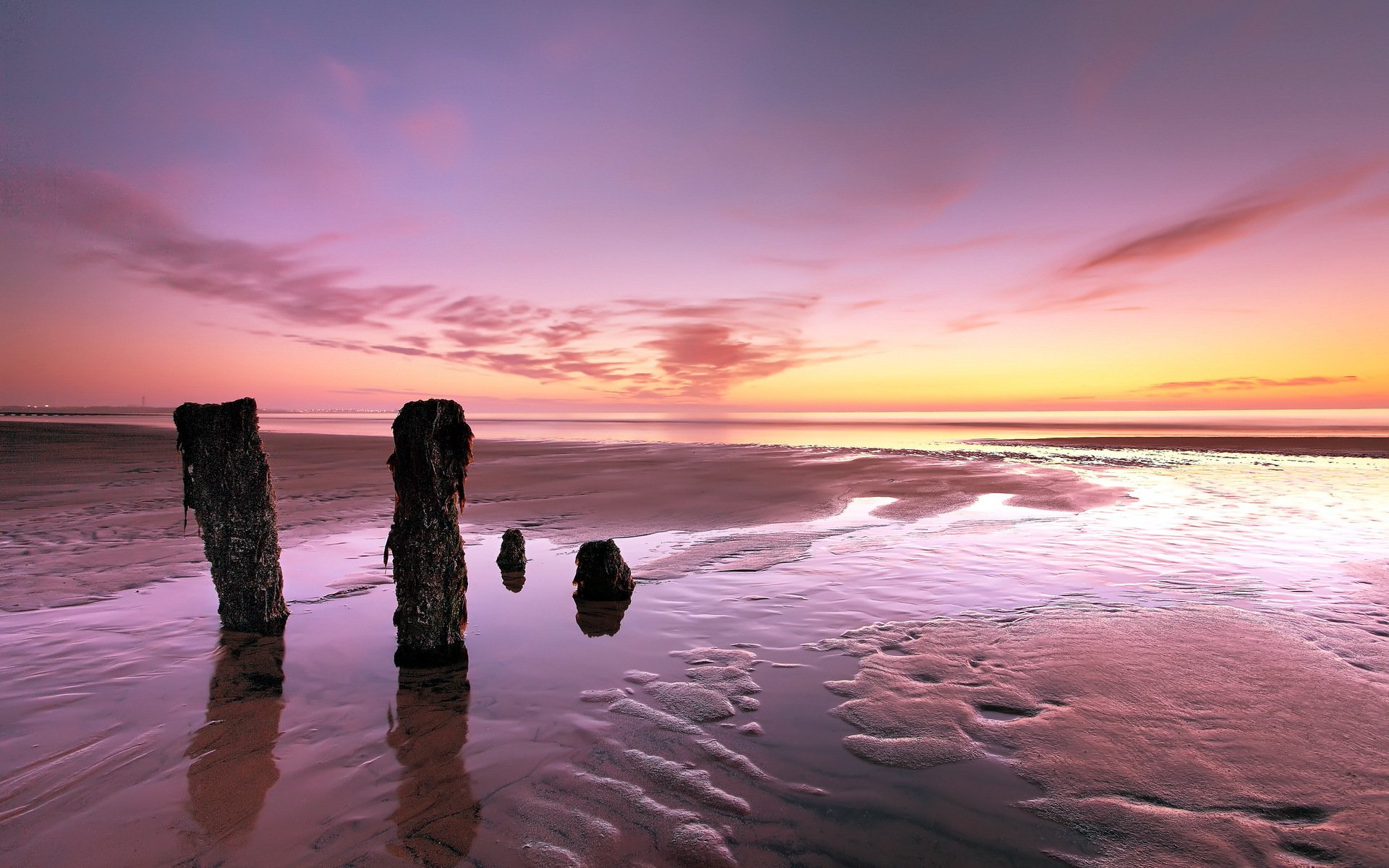 mer coucher de soleil paysage