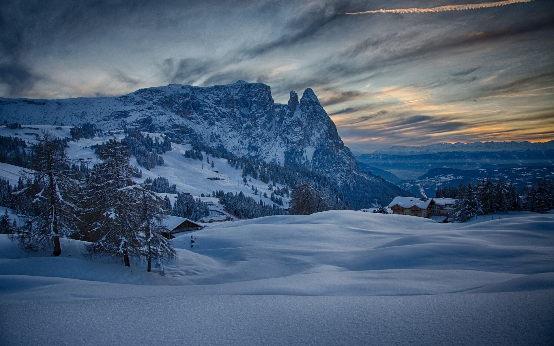 seiser alm trentin-haut-adige italie neige montagnes hiver