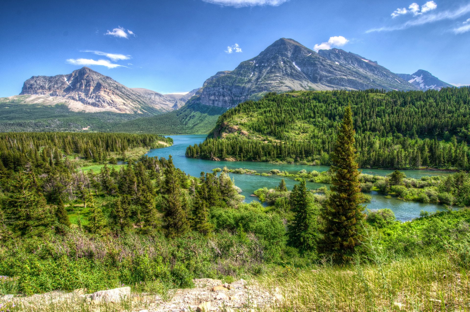 parco stati uniti montagne paesaggio foresta ghiacciaio montana hdr natura