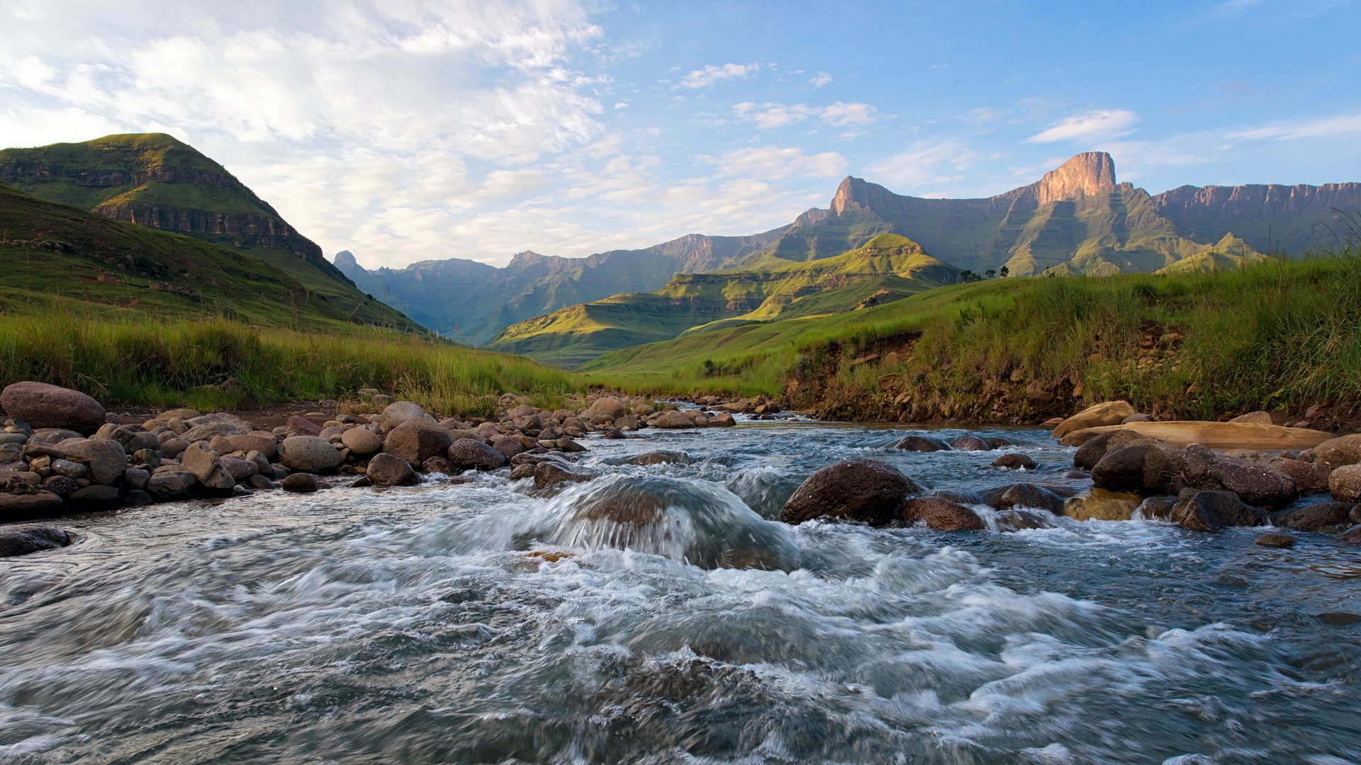 river mountain summer landscape