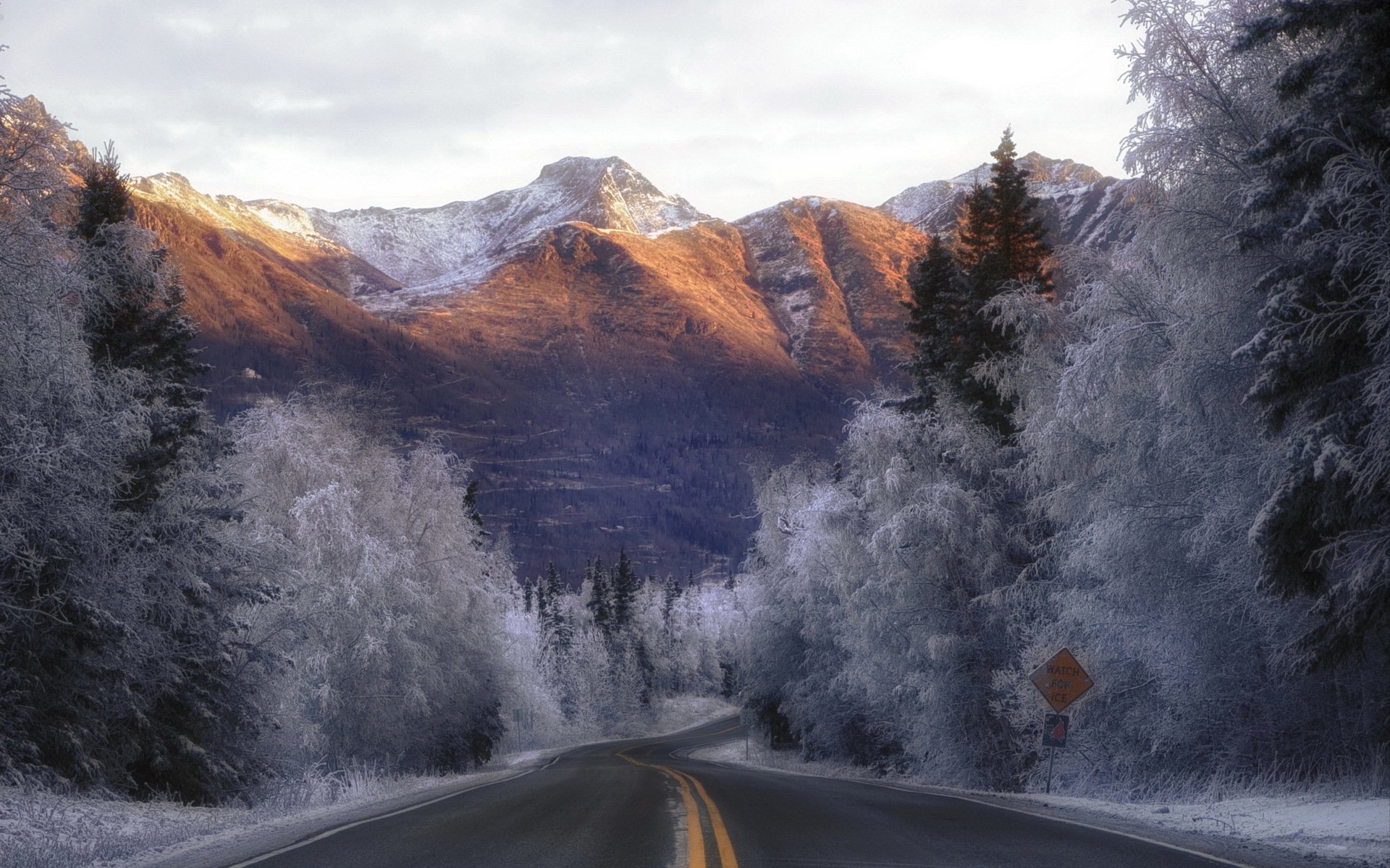 morgen straße berge