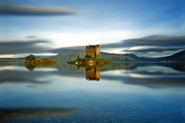 Stalker castle on the water surface