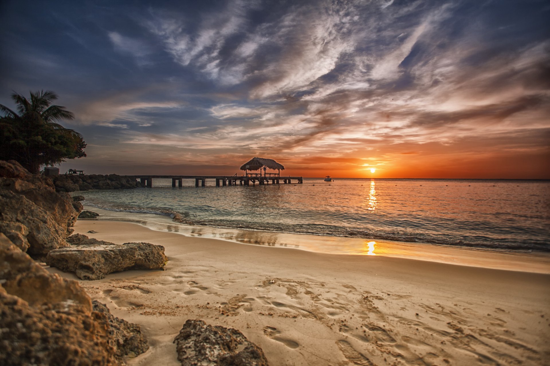 beach sea sunset