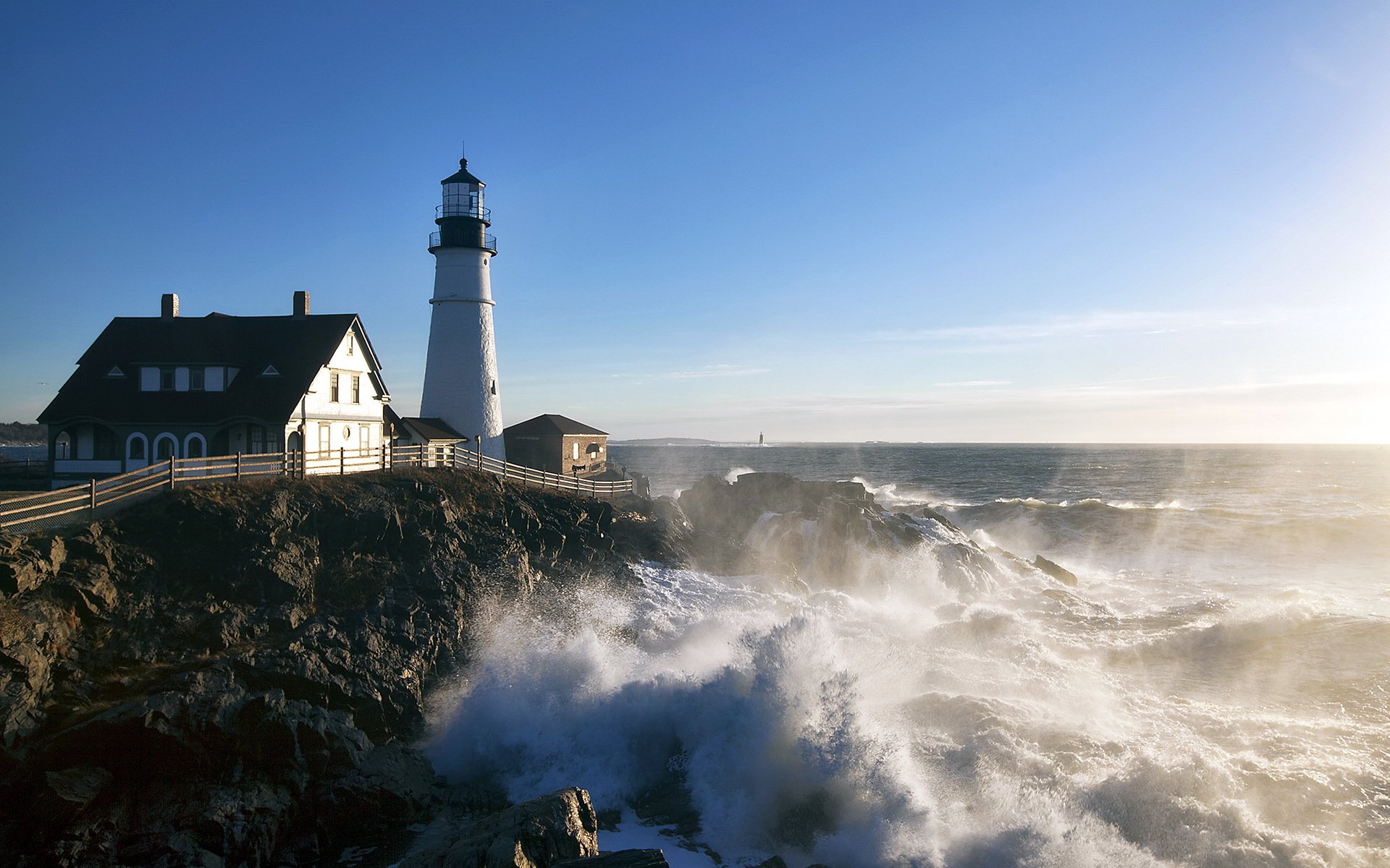 stati uniti maine cape elizabeth mare faro