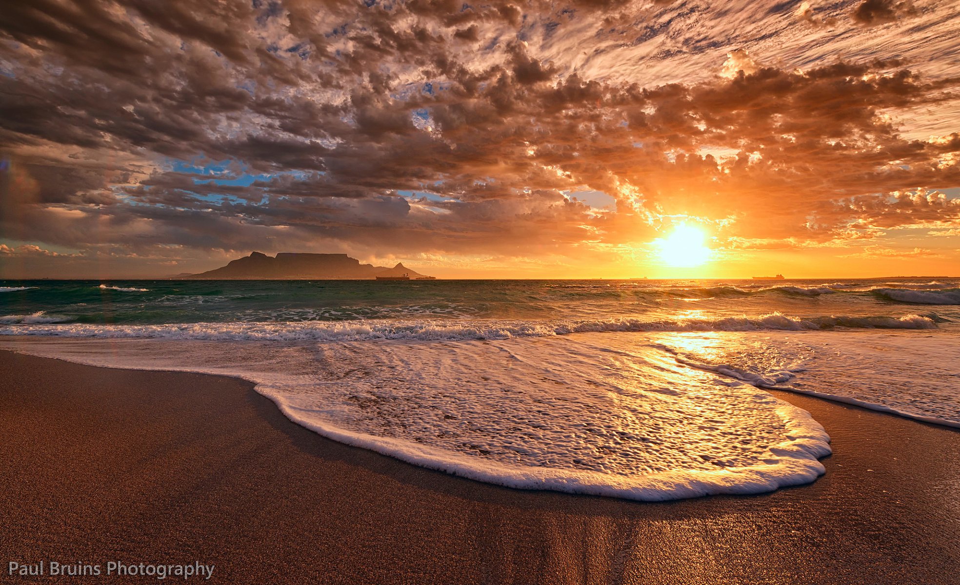 unset night sun beach ocean foam sky cloud