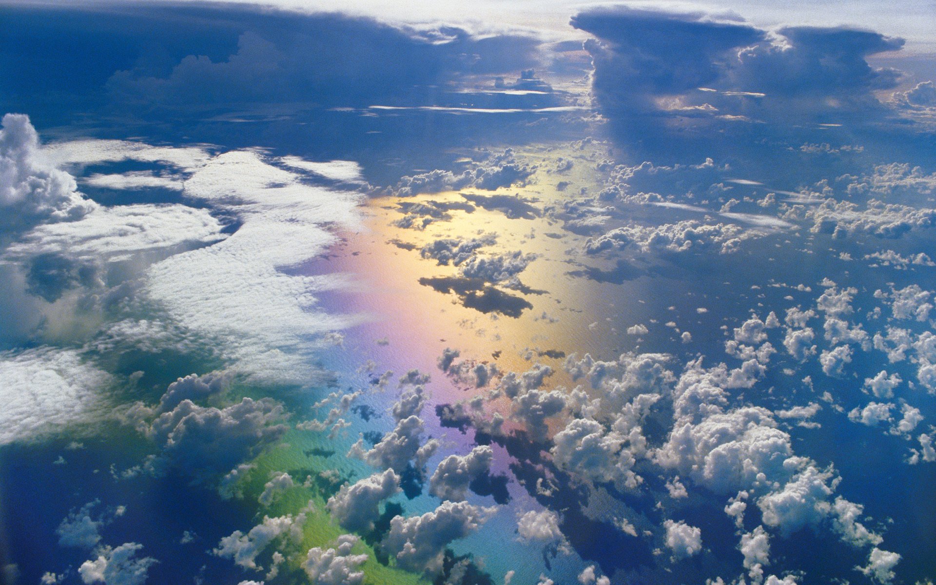 arco iris cielo nubes