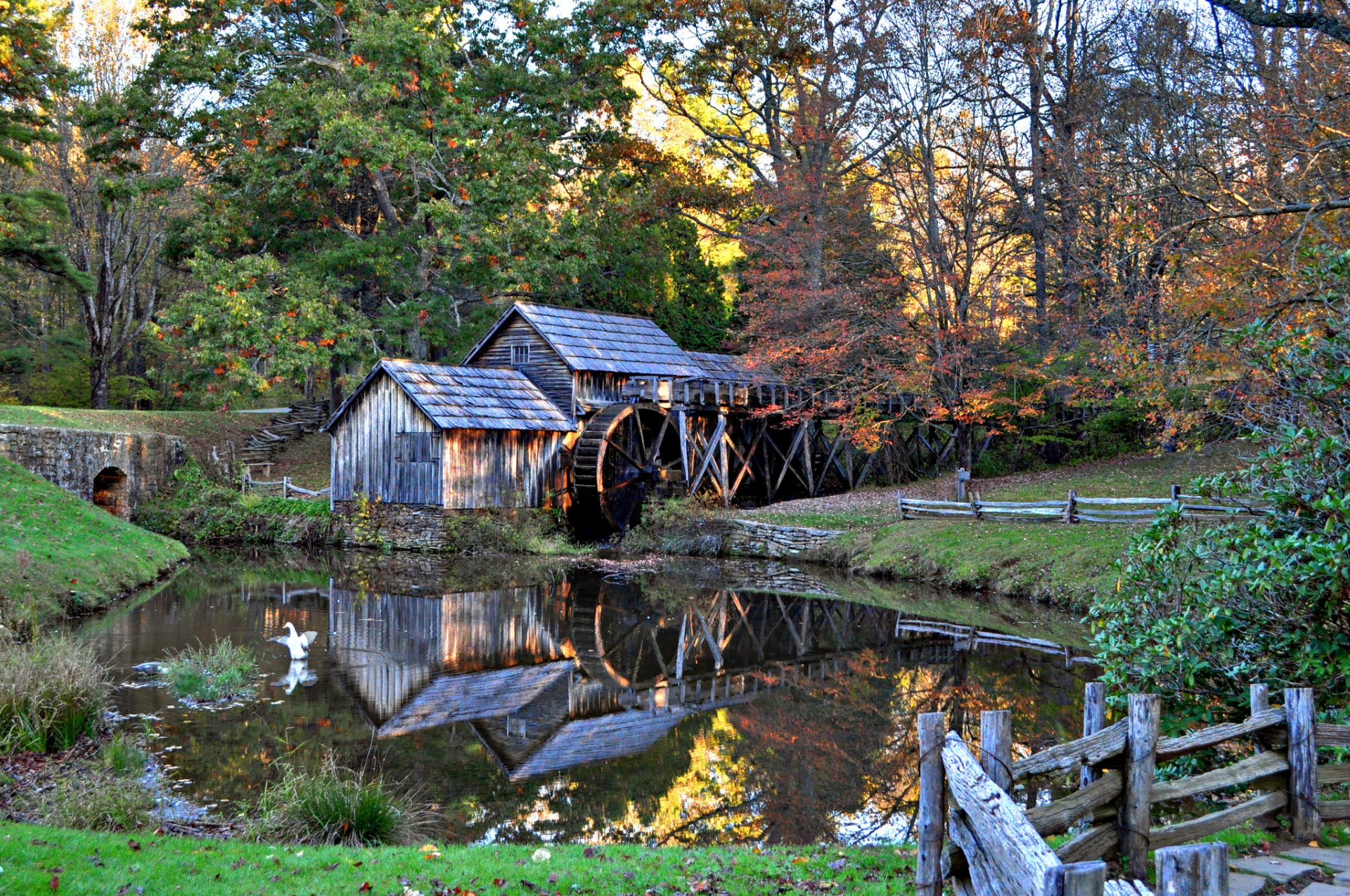 moulin eau mabry automne matin