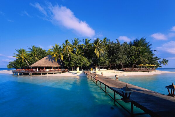 Bungalow sulla spiaggia Delle Maldive