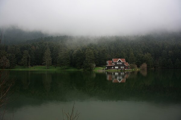 Turkey. Fog on Lake Geldzhuke