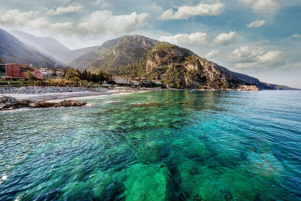 Clear water and a view of the bay