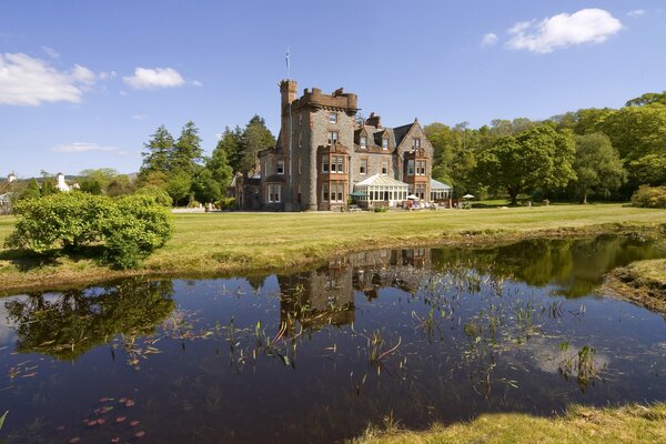 Scottish castle on the background of requipe