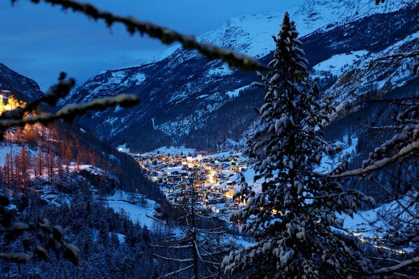 Winter in den Alpen in der Schweiz
