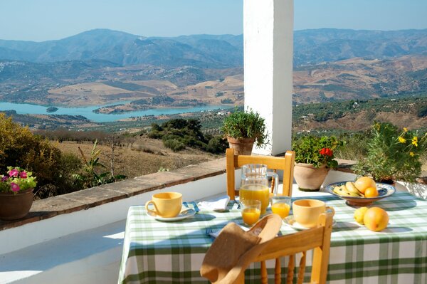 View from the terrace. Breakfast time