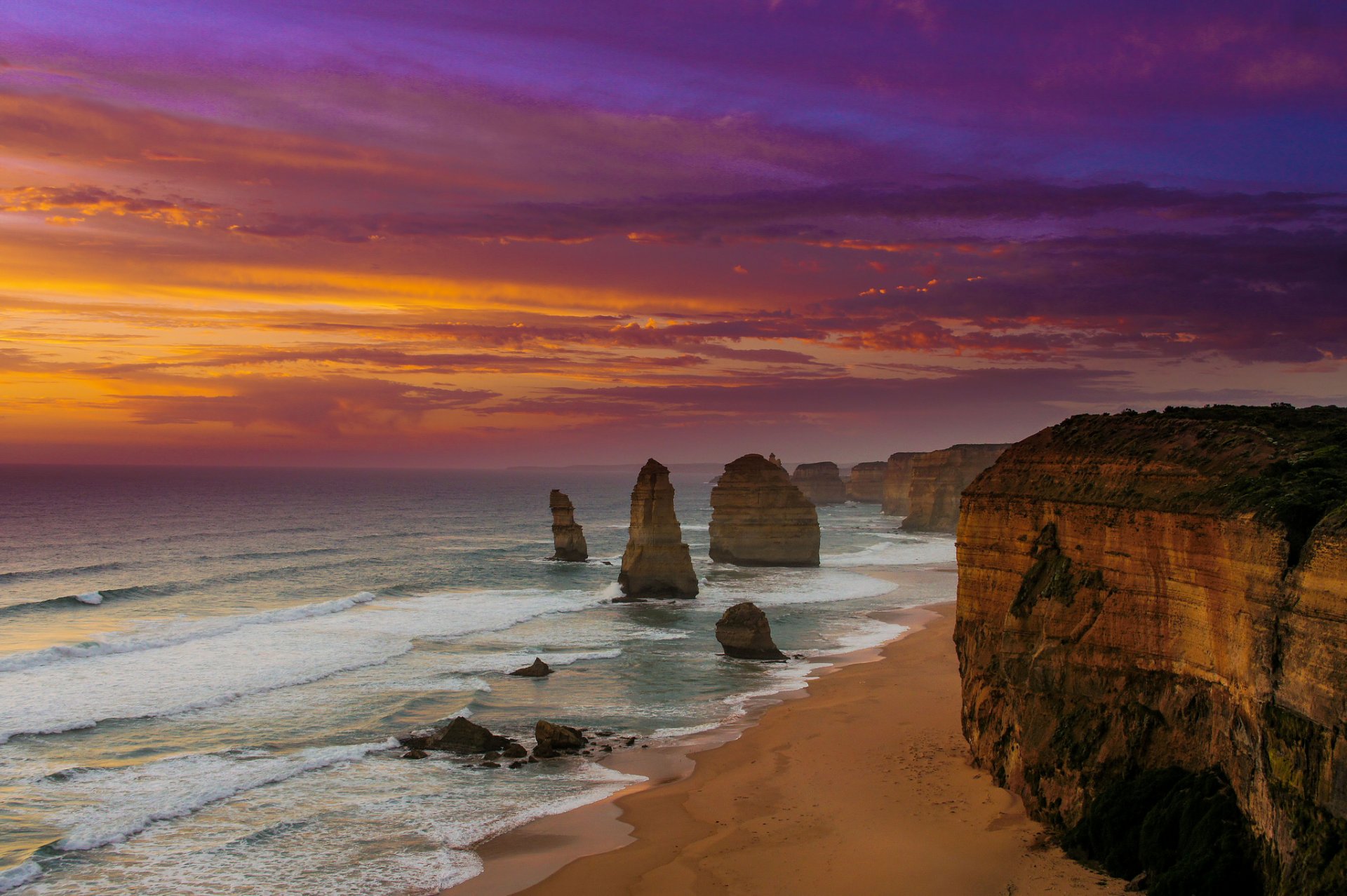 australia spiaggia dodici apostoli tramonto