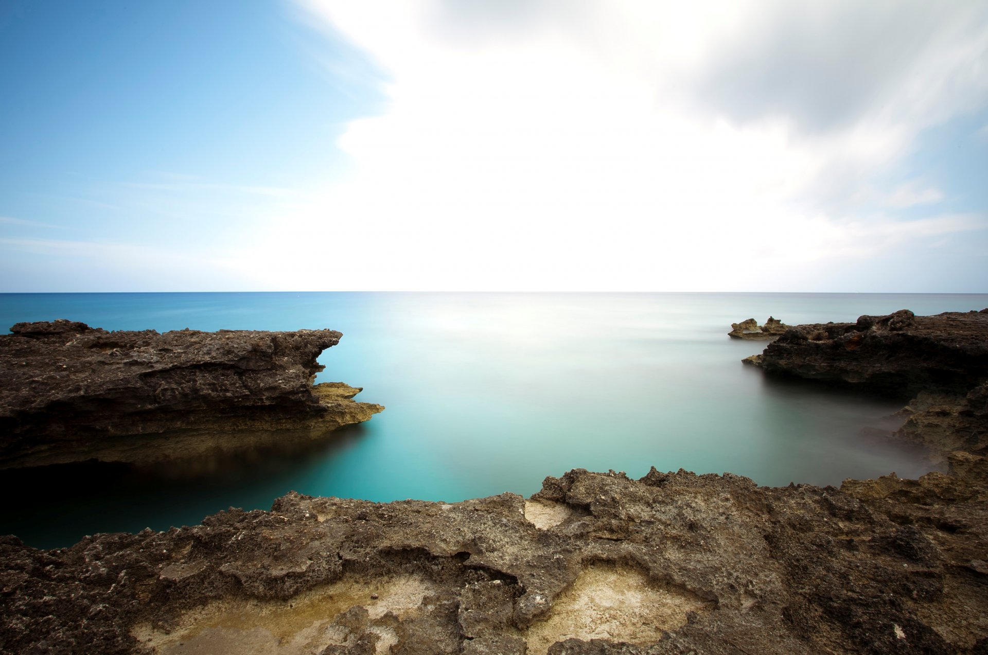 paesaggio natura mare acqua tranquillità pietre cielo azzurro sfondo carta da parati widescreen a schermo intero widescreen widescreen