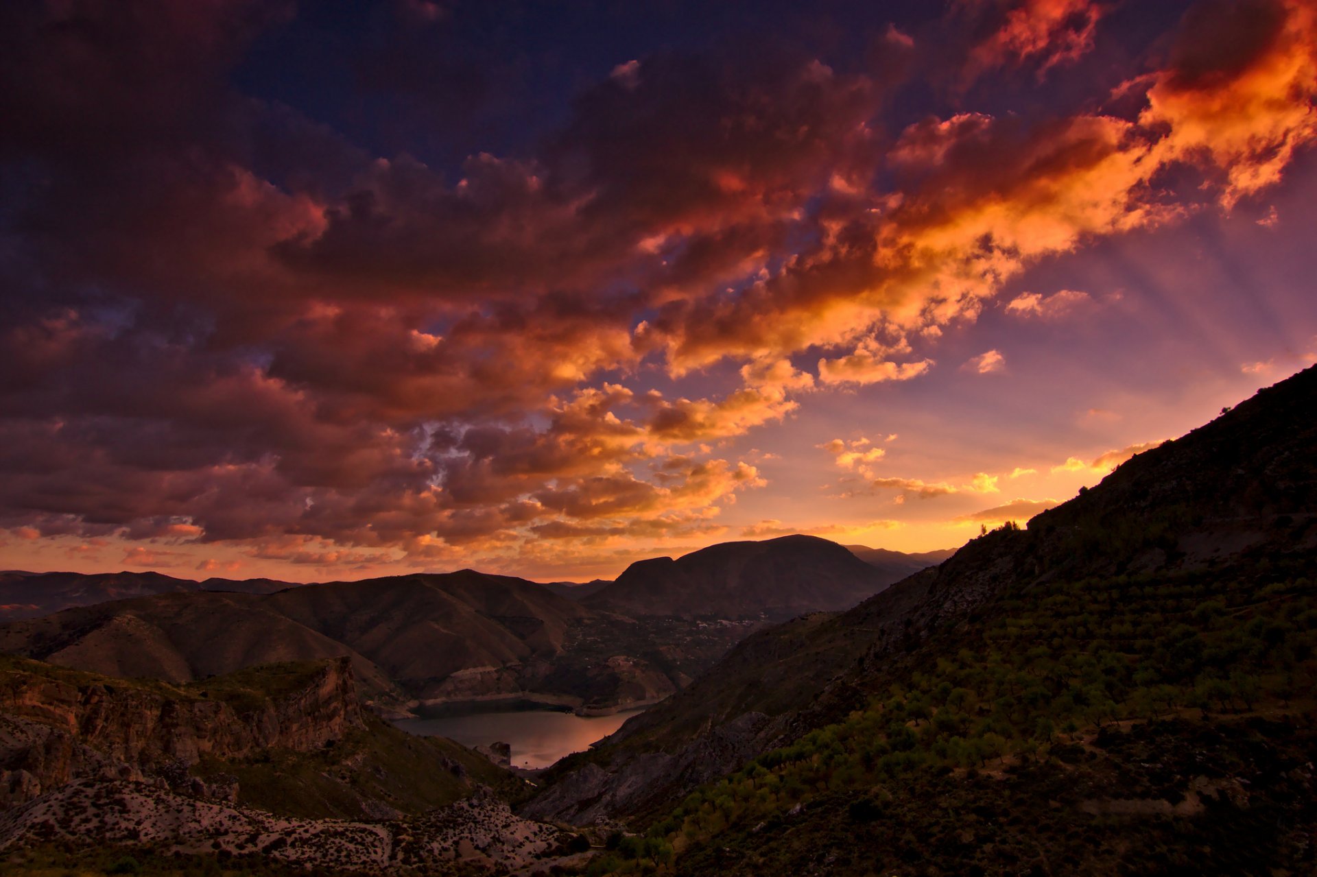 usa kalifornien berge sierra nevada canales see morgen sonnenaufgang