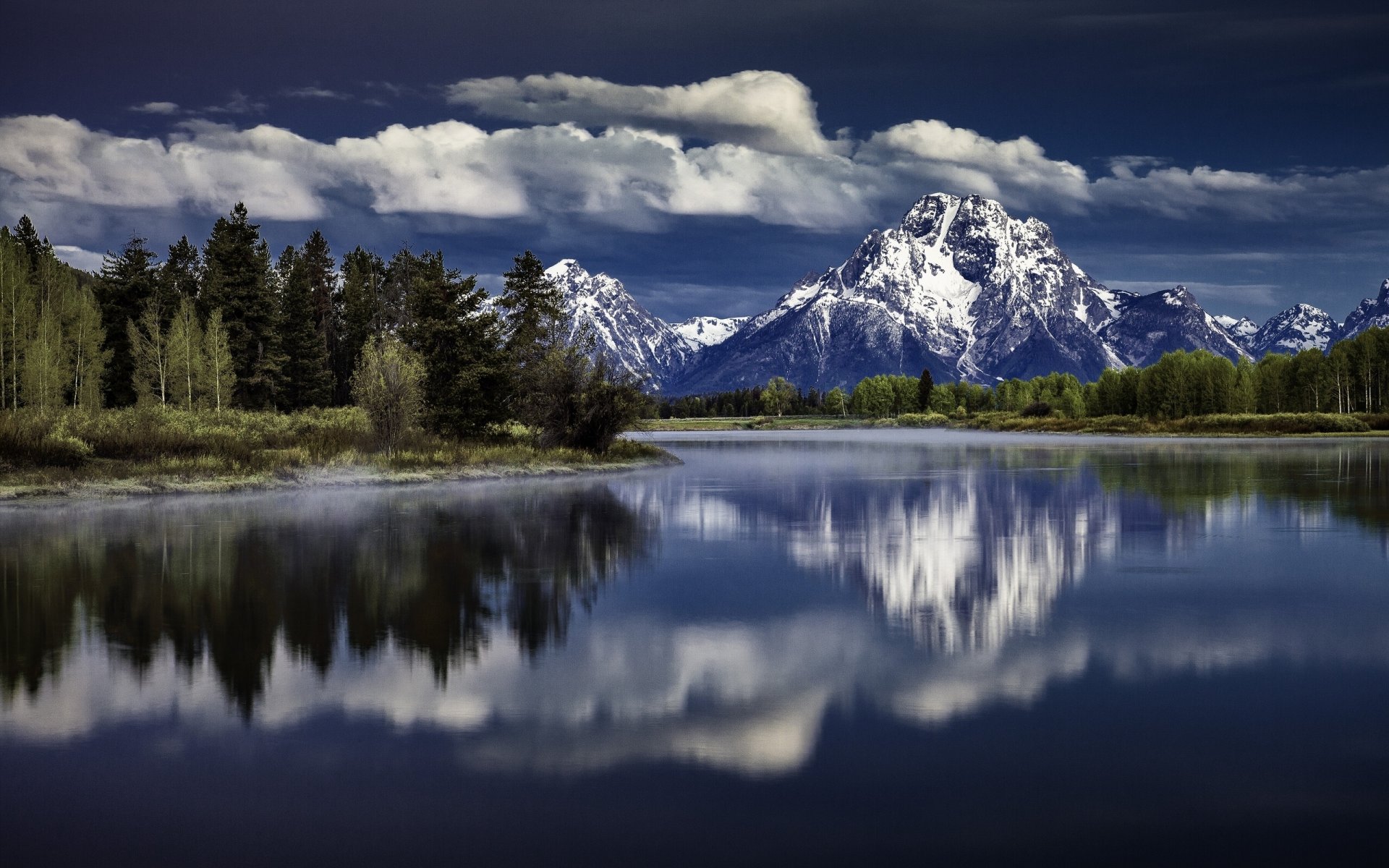 mount moran snake river park narodowy grand teton wyoming snake river grand teton odbicie