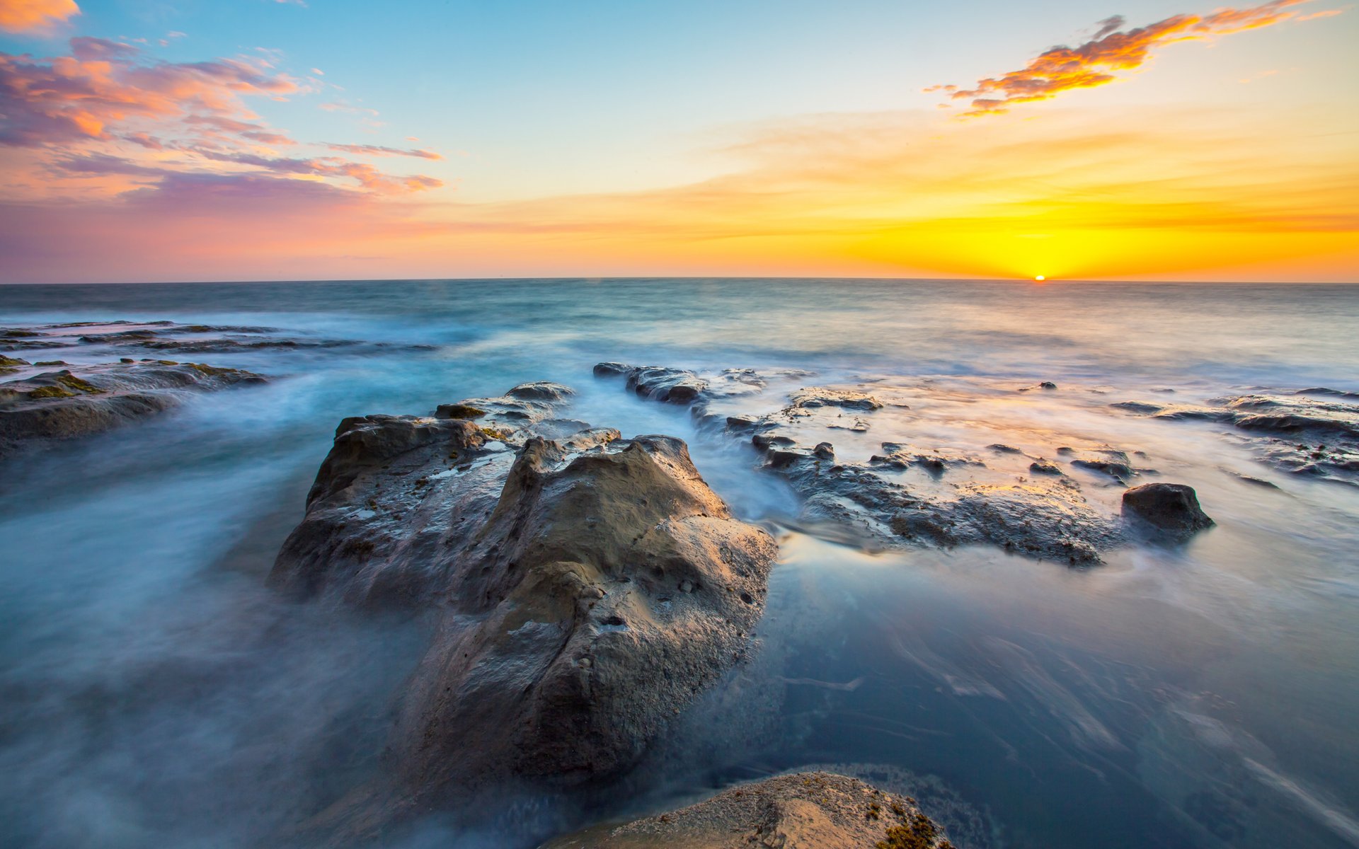 sonnenuntergang steine ozean oregon natur landschaft