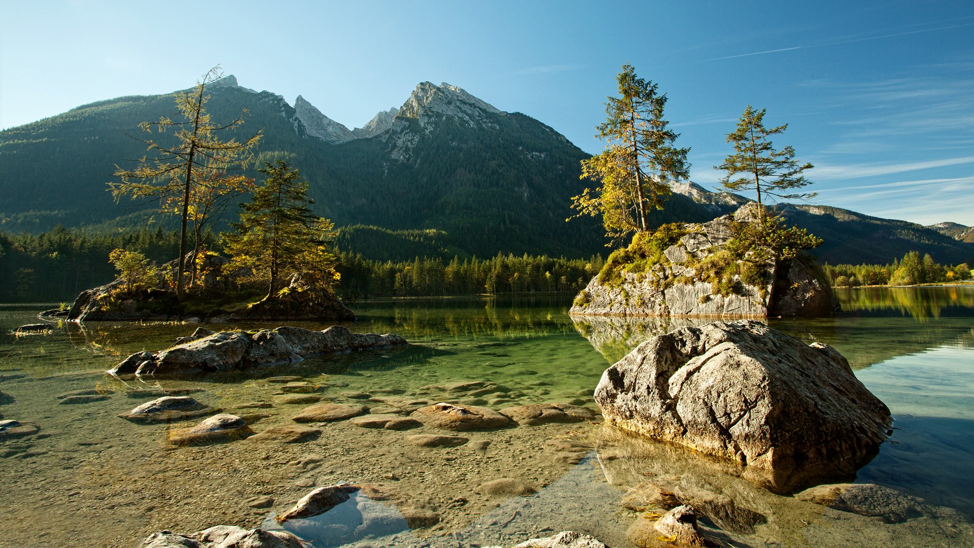 berchtesgaden national park bavaria germany alps mountains river trees rock