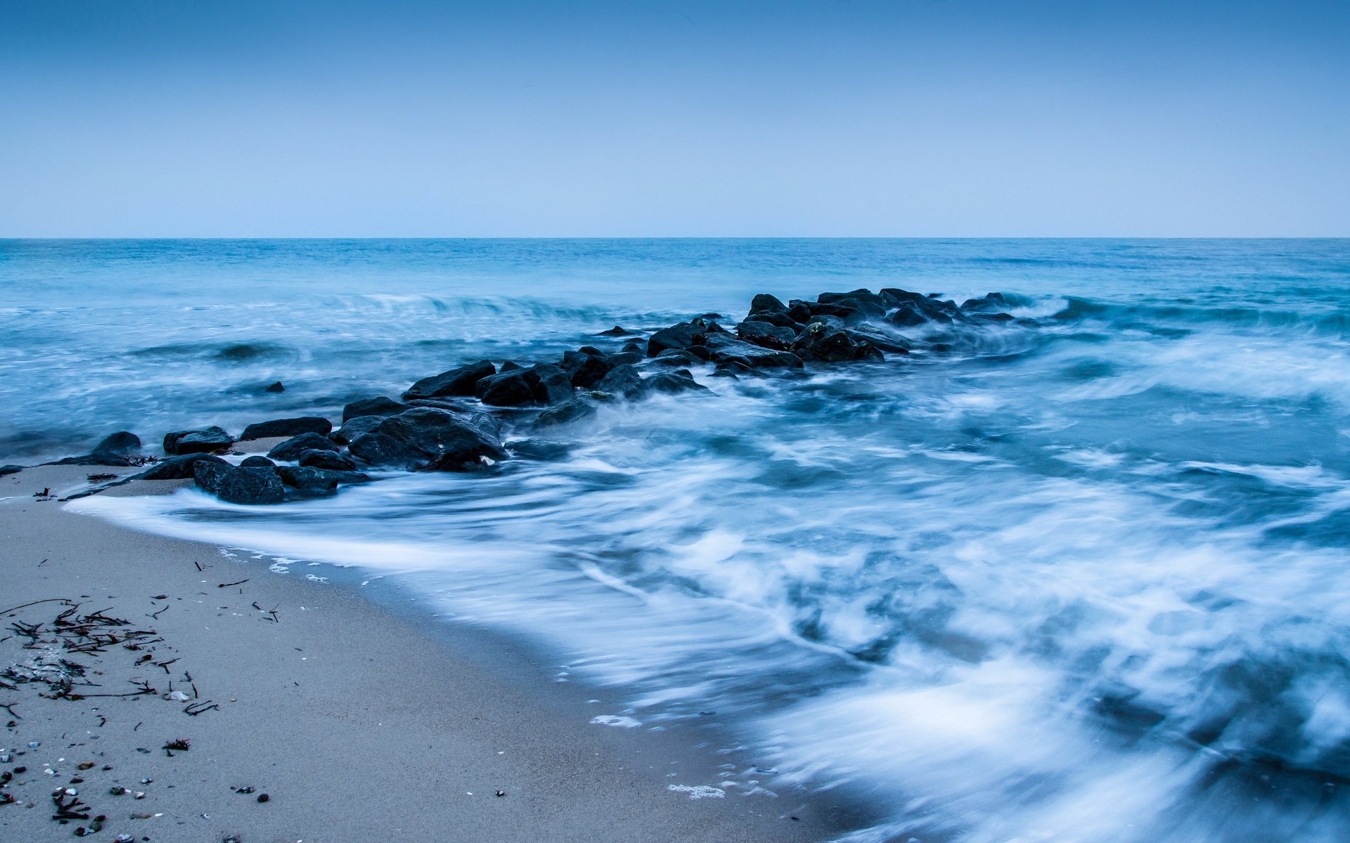 paesaggio natura mare fiume acqua onda oceano rocce blu sabbia cielo sfondo carta da parati widescreen schermo intero widescreen widescreen