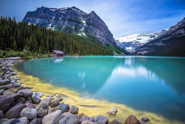 Wald und Berge rund um den See