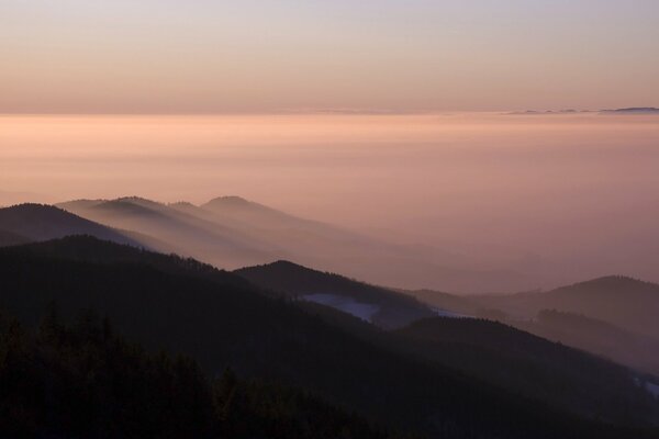 Grief, sky and foggy morning