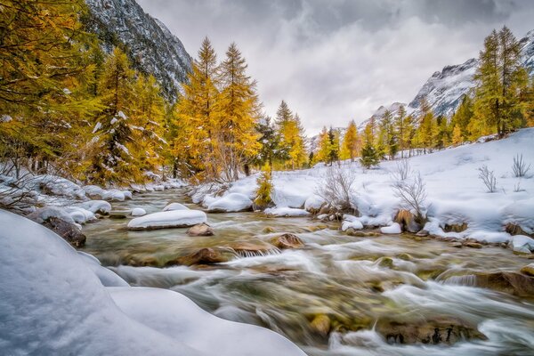 Suisse hiver cours de la rivière