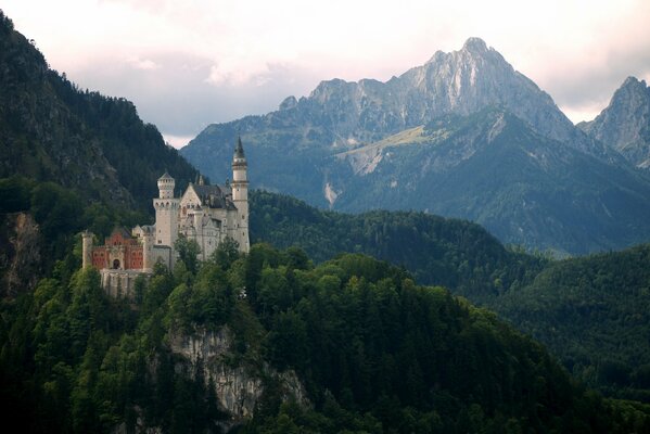 An ancient castle in the mountains of Germany