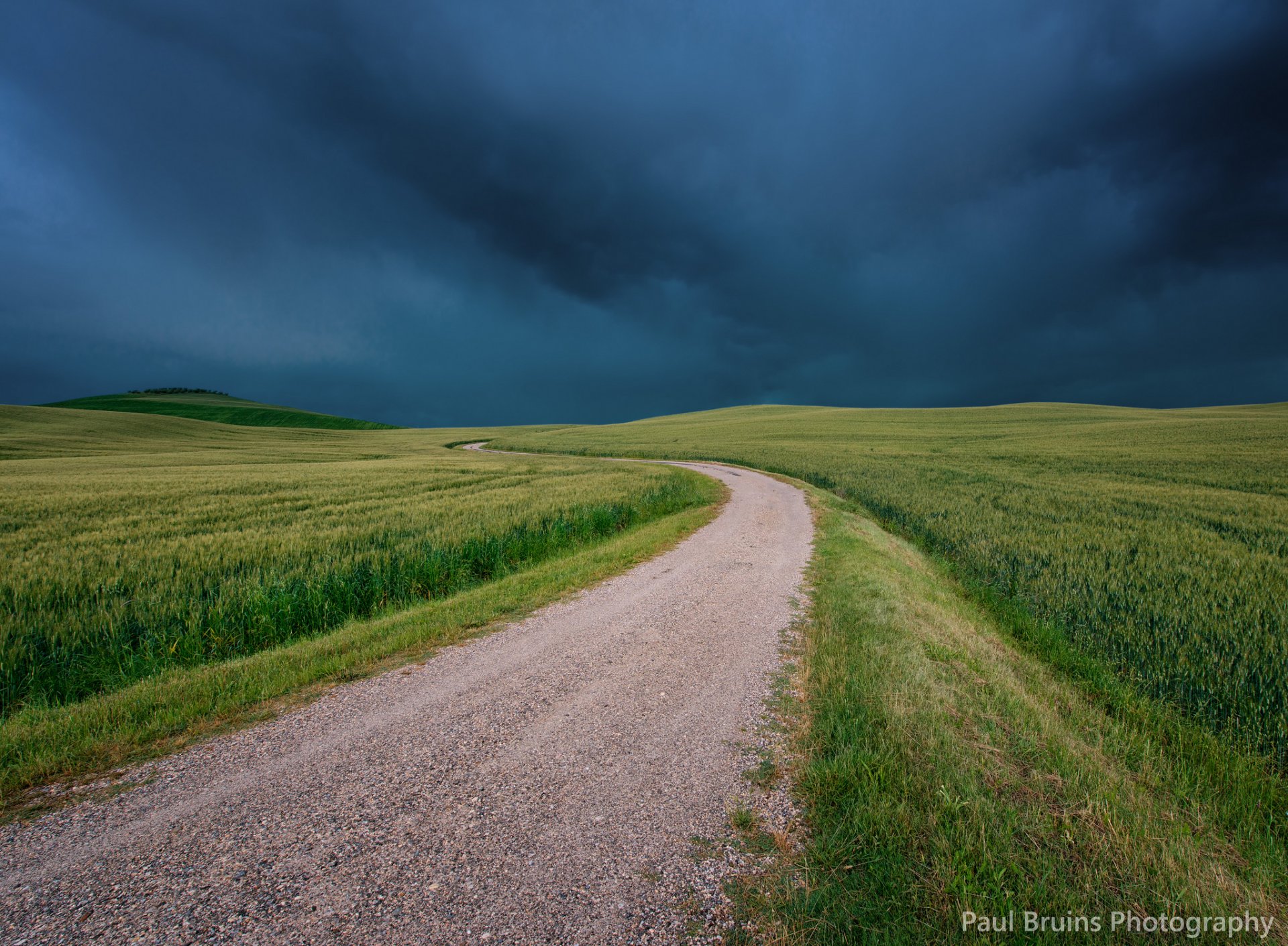 italien toskana feld straße gras himmel düster