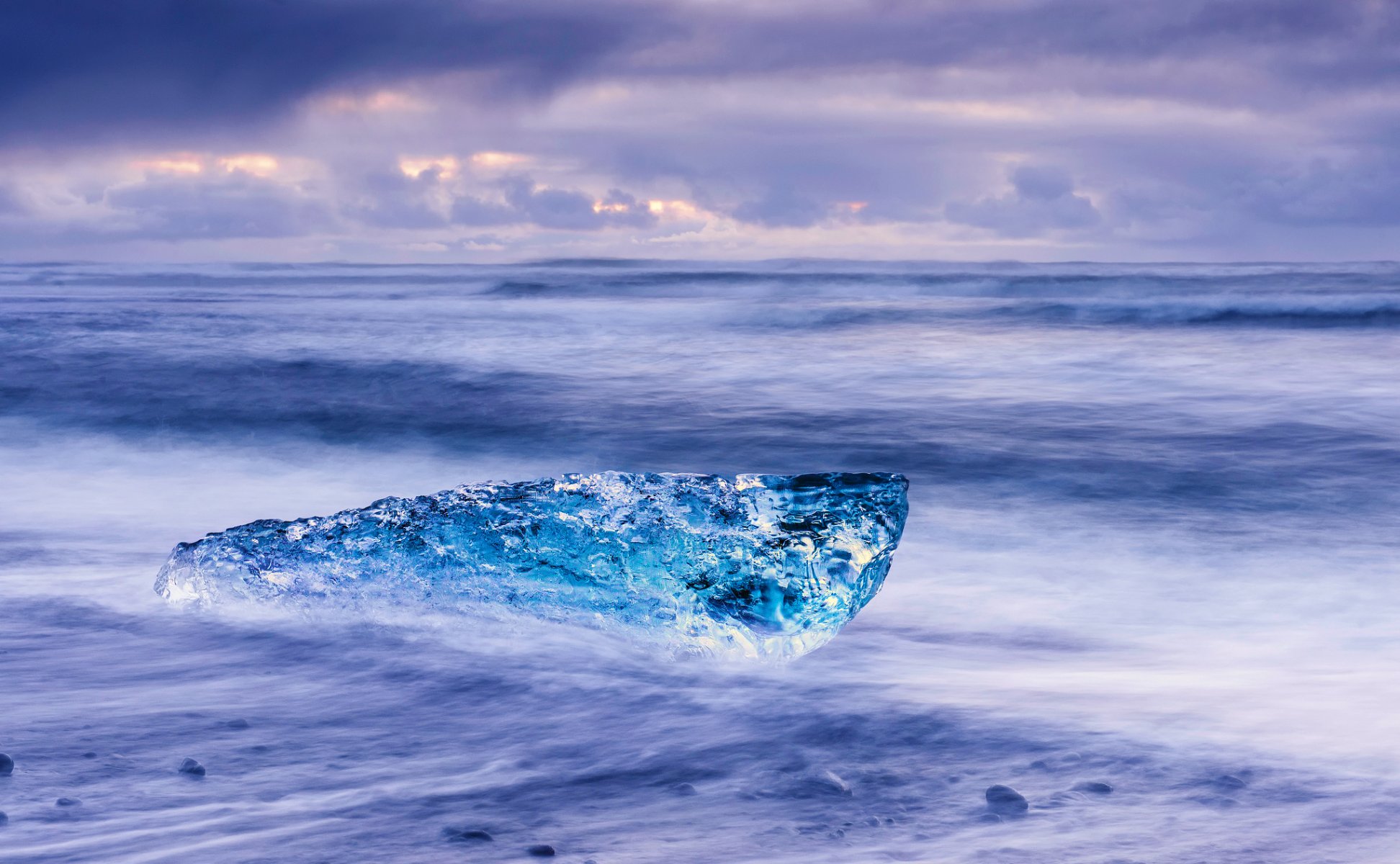 islanda inverno riva mare onde esposizione cielo nuvole