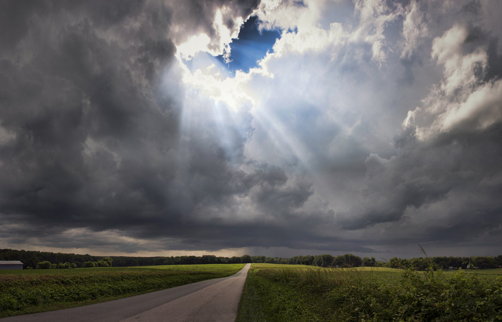 usa virginia virginia feld gras bäume straße himmel lumen strahlen wolken gewitter