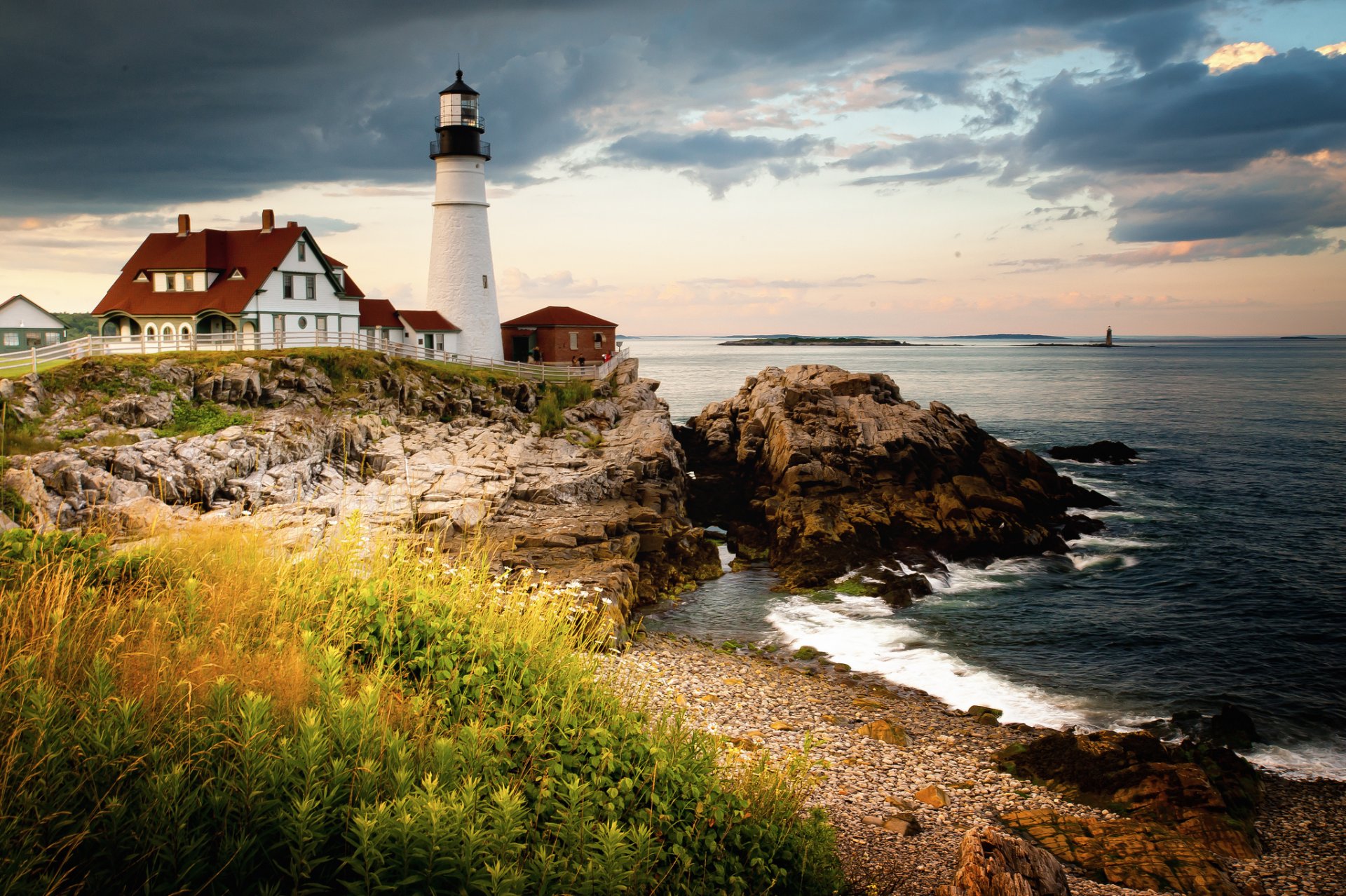 luci in cemento portland cape elizabeth maine faro golfo del maine costa