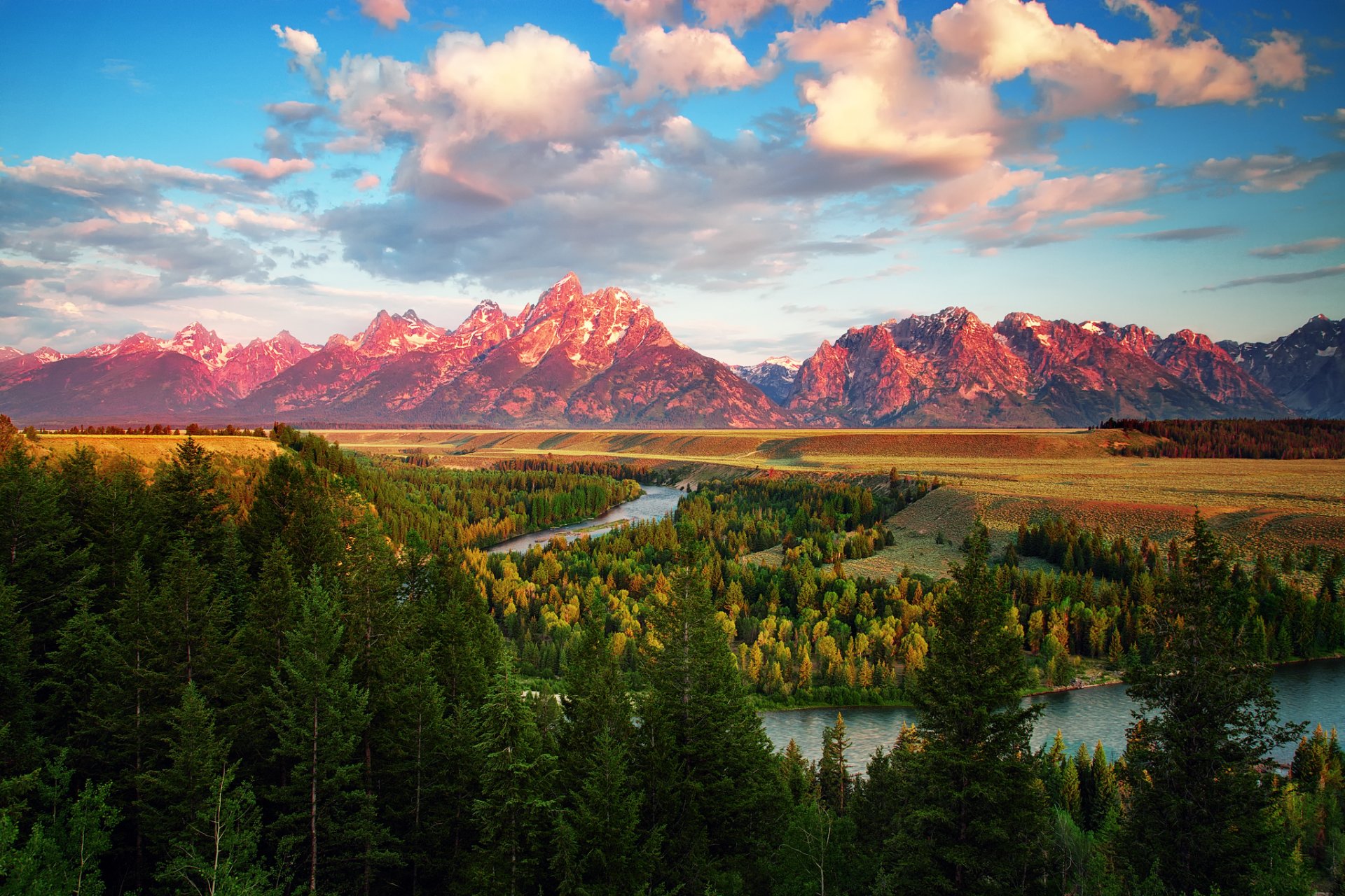 stati uniti wyoming grand teton national park mattina snake fiume montagna estate luglio