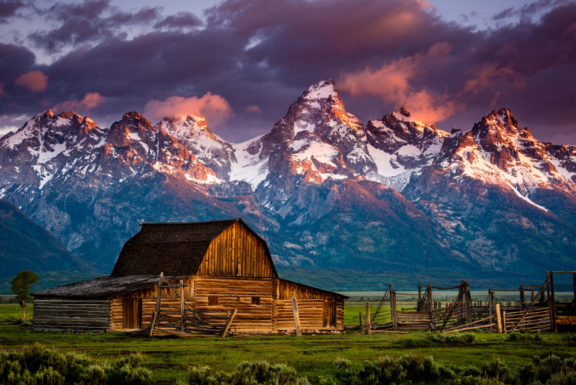 etats-unis montagnes ciel nuages maison