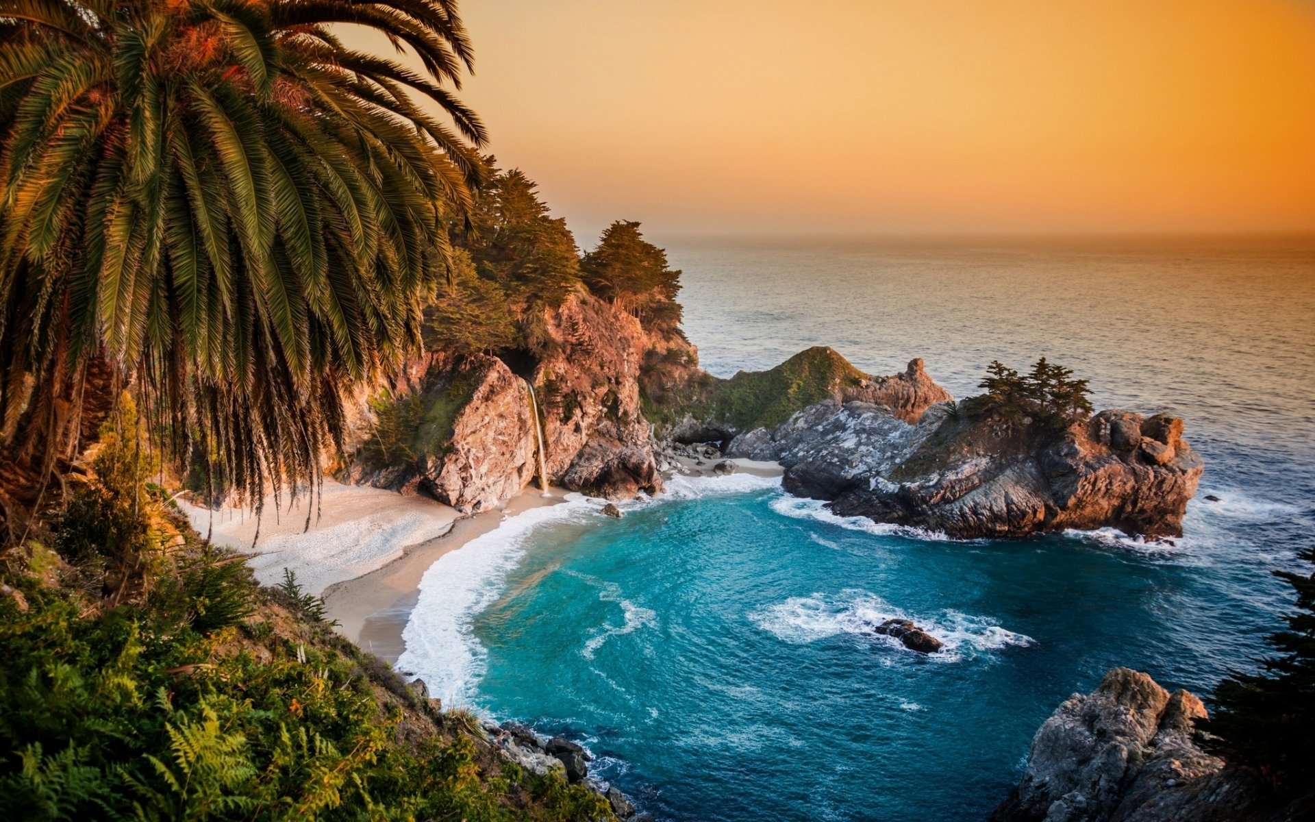 julia pfeifer burns state park big sur california mcway falls océano pacífico big sur cascada acantilados costa palma