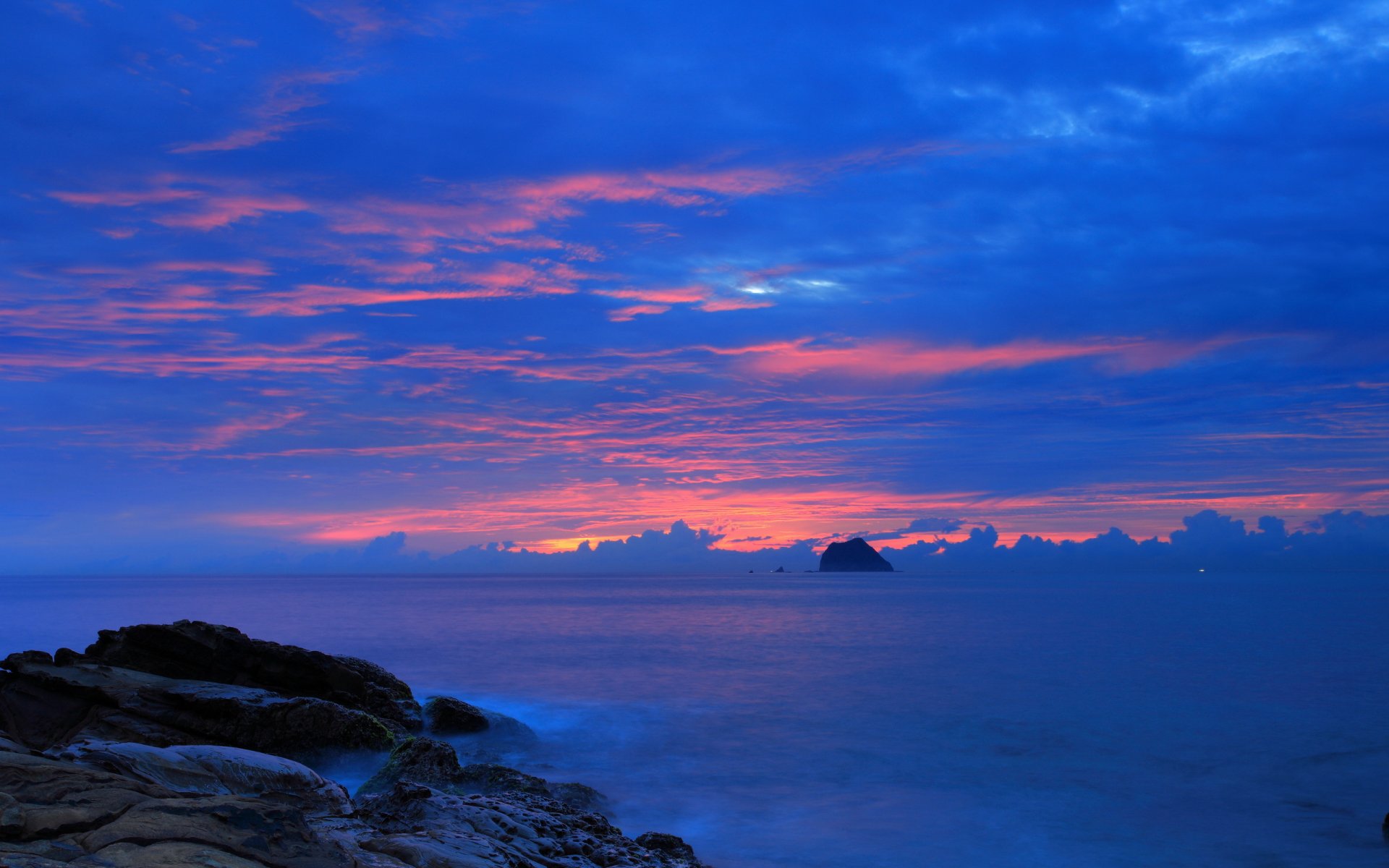 mar noche paisaje