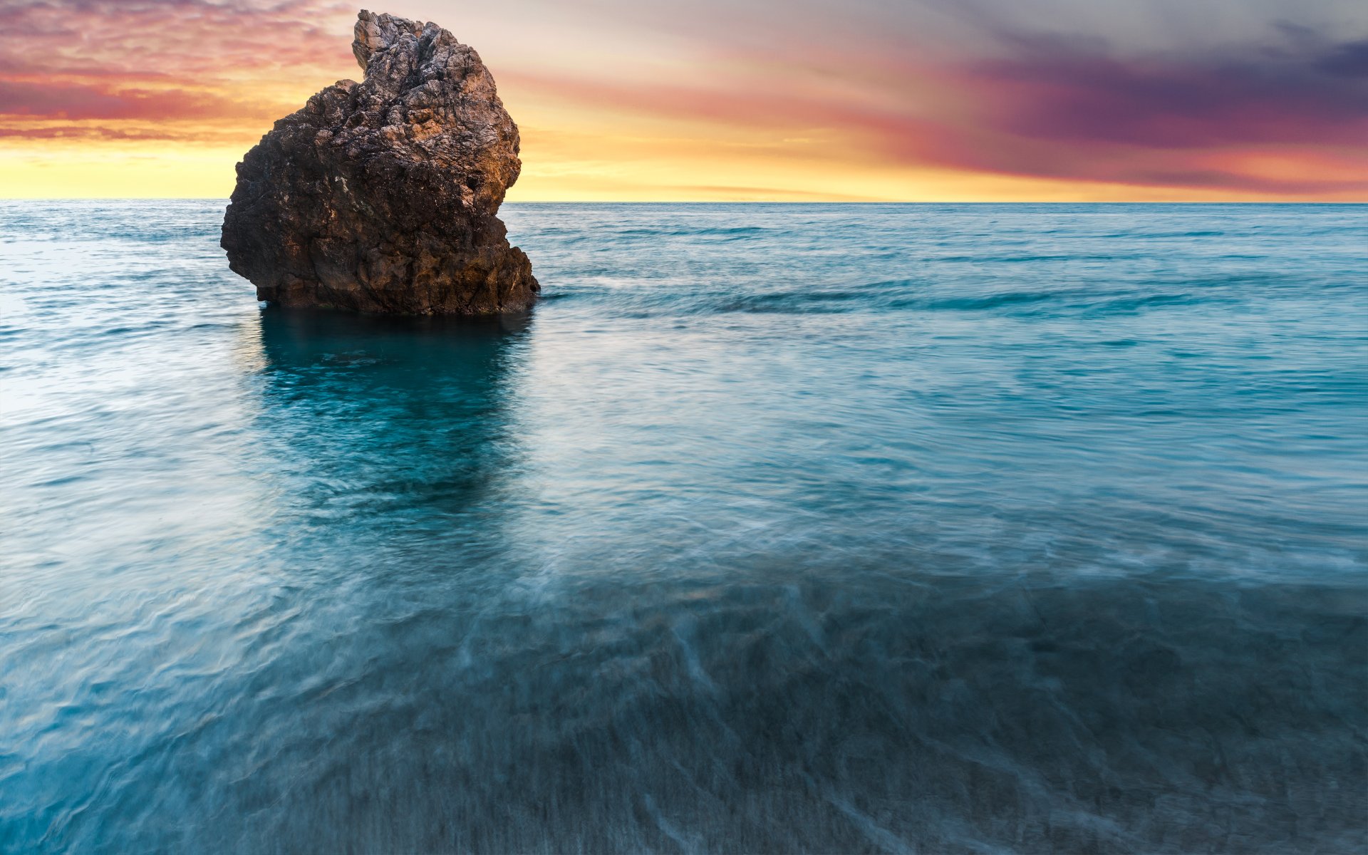 milos beach island lefkada greece dawn ocean rock