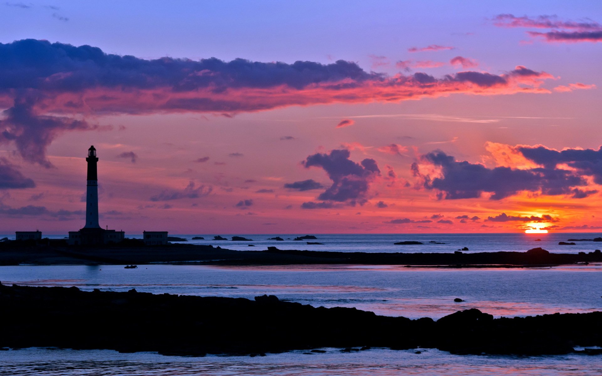 nuit mer phare paysage