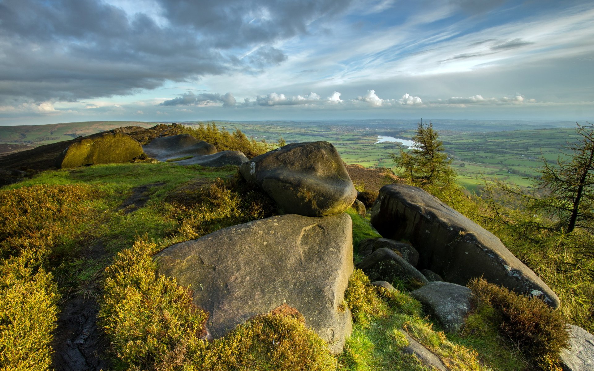 berg tal steine himmel landschaft