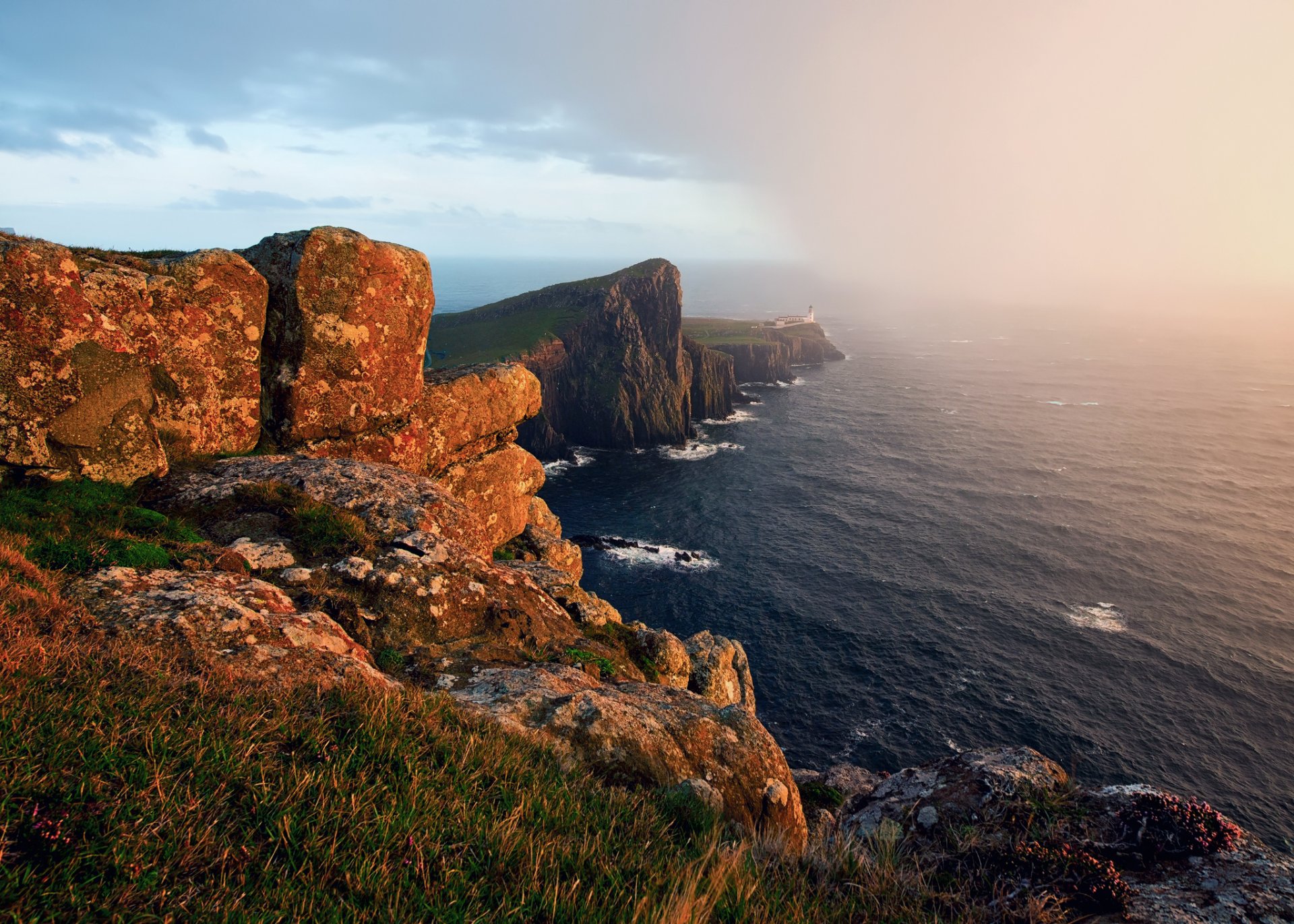 cotland britain on the edge lighthouse rock sea light cyclone